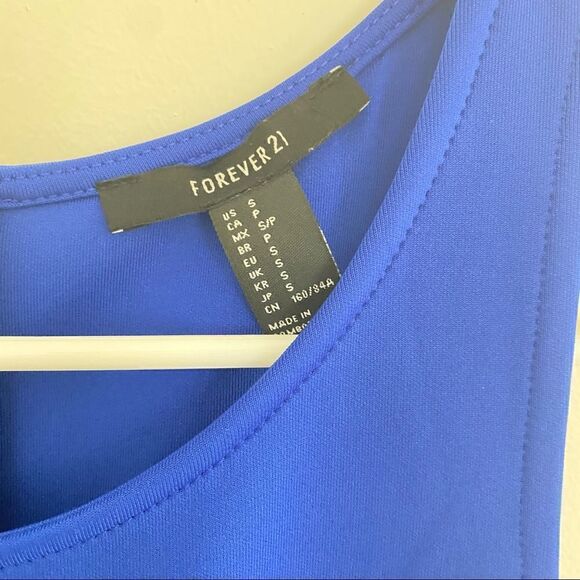 Forever 21 Y2K Fit & Flare Royal Blue Dress – Small – Sleeveless, Crew Neck - Picture 4 of 5